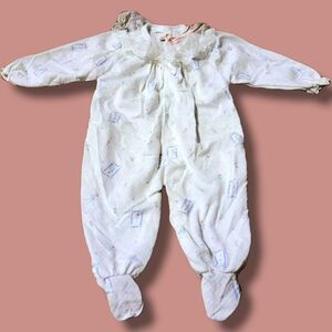 Vintage Evenflo Floral Lace Footie Sleeper